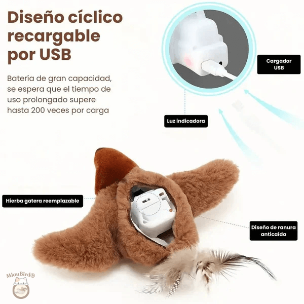 MiauBird® - Activa el instinto cazador de tu Michi y manténlo entretenido en casa